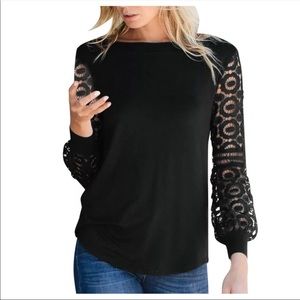 New lace long sleeves blouse